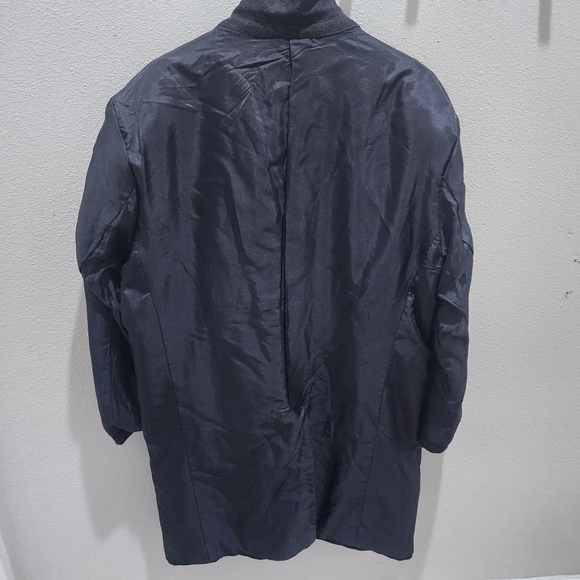 Giorgio Armani Charcoal Gray Wool Overcoat Trench Coat Long Sz 50R - Picture 7 of 8